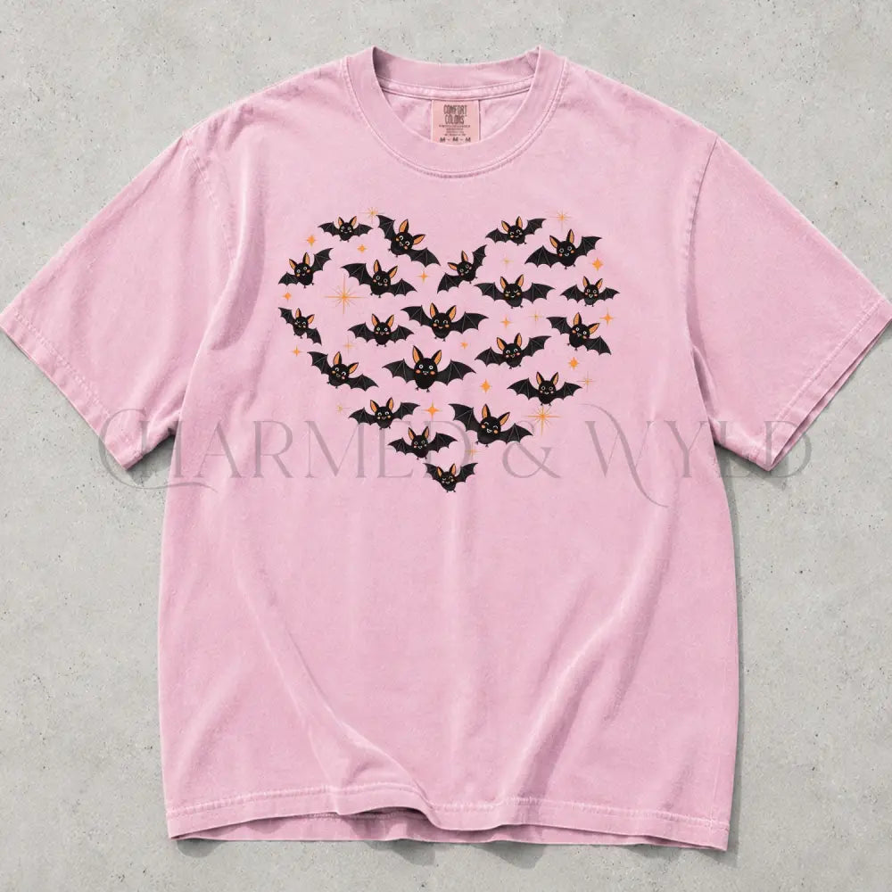 Bat Heart Comfort Colors T-Shirt - Blossom / S - T-Shirt