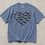 Bat Heart Comfort Colors T-Shirt - Blue Jean / S - T-Shirt