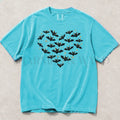 Bat Heart Comfort Colors T-Shirt - Lagoon Blue / S - T-Shirt