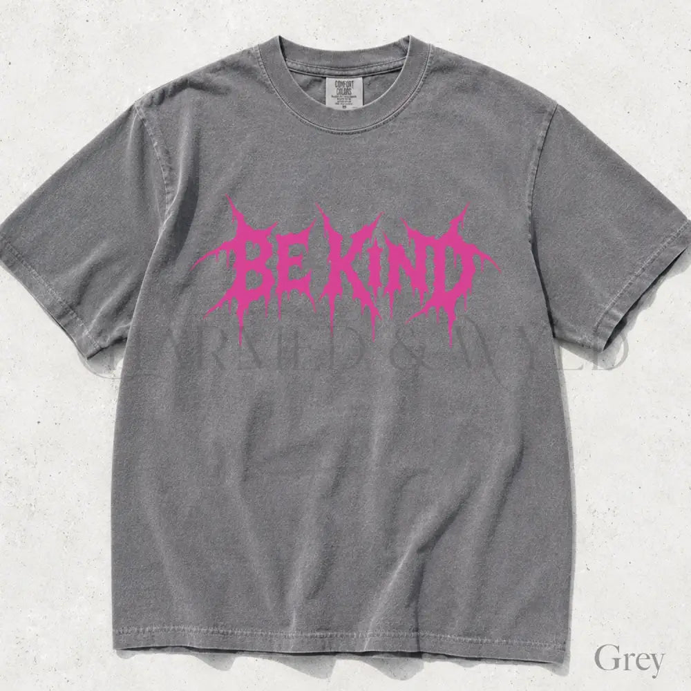 Be Kind Punk Comfort Colors T-Shirt - Grey / S - T-Shirt