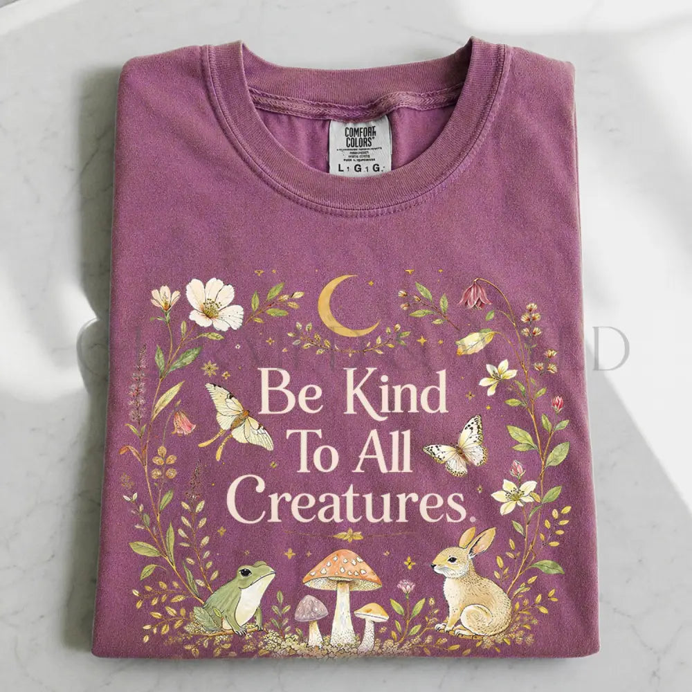 Be Kind To All Creatures T-Shirt - Berry / S - T-Shirt