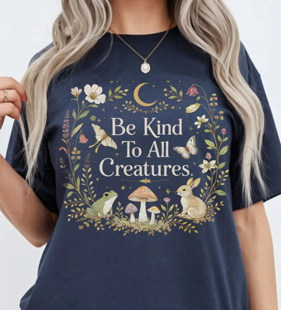Be Kind To All Creatures T-Shirt - Navy / S - T-Shirt
