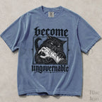 Become Ungovernable Cat Comfort Colors T-Shirt - Blue Jean / S - T-Shirt