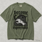 Become Ungovernable Cat Comfort Colors T-Shirt - Moss / S - T-Shirt
