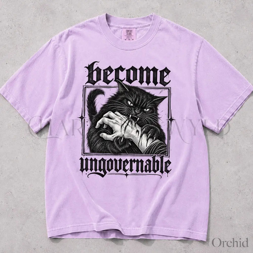 Become Ungovernable Cat Comfort Colors T-Shirt - Orchid / S - T-Shirt