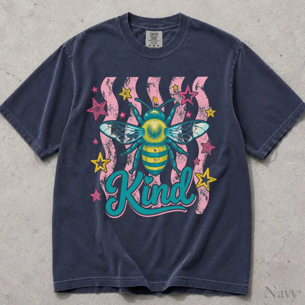 Bee Kind Comfort Colors T-Shirt - Navy / S - T-Shirt