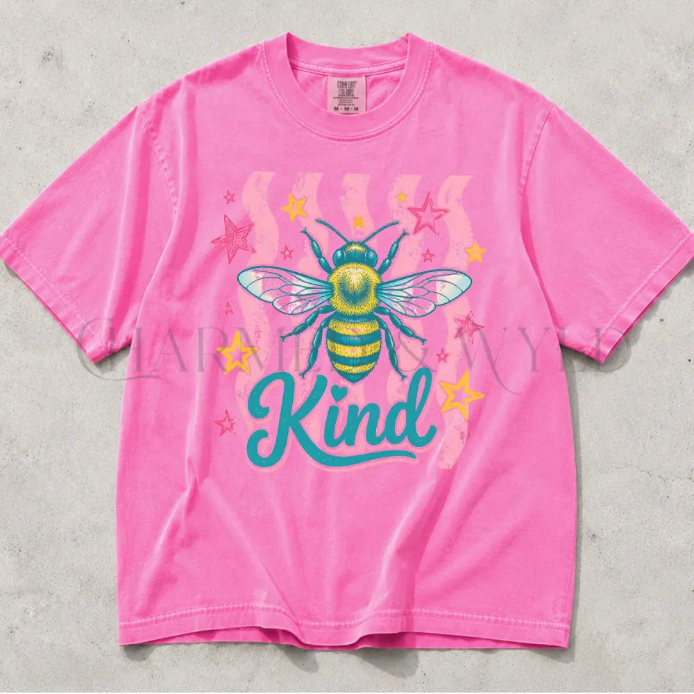 Bee Kind Comfort Colors T-Shirt - Neon Pink / S - T-Shirt