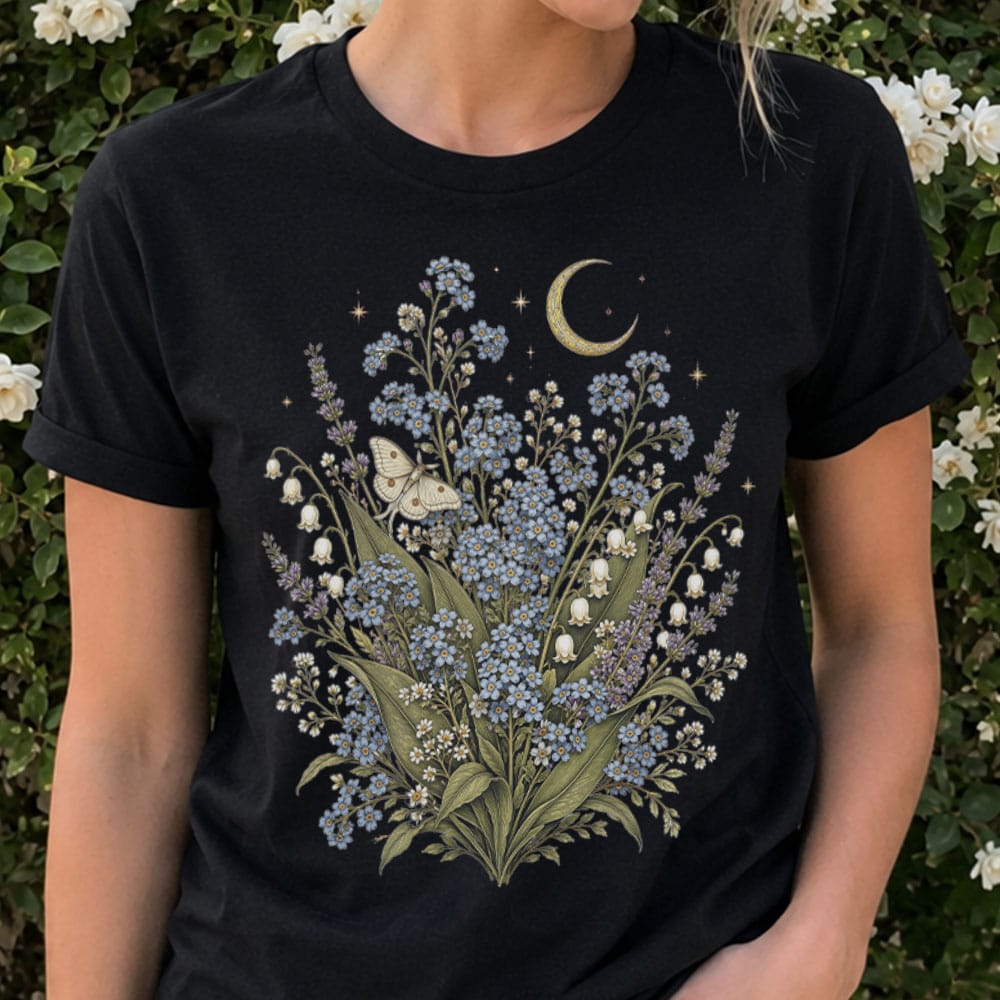 Moonlit Forget Me Not Classic Fit T-Shirt