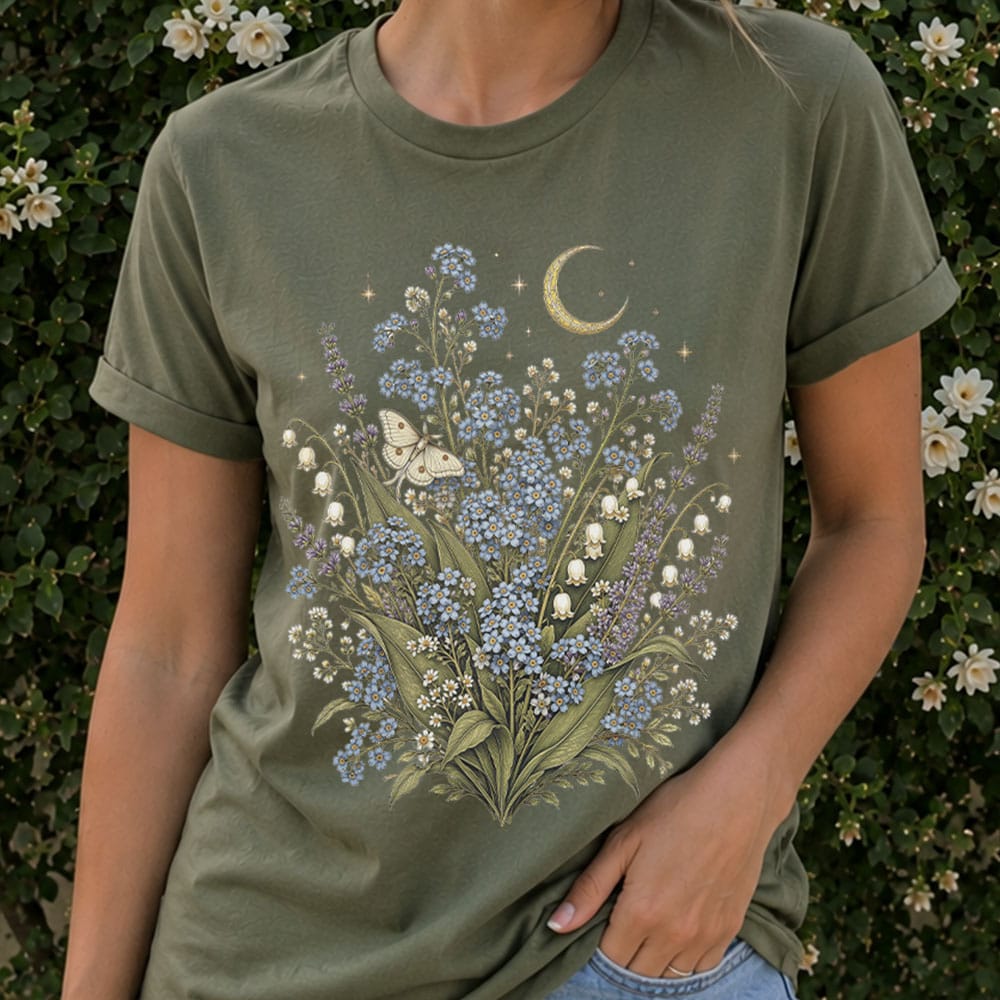 Moonlit Forget Me Not Classic Fit T-Shirt