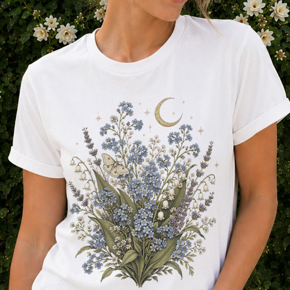 Moonlit Forget Me Not Classic Fit T-Shirt