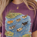 Swimming Cats in Pond T-Shirt
