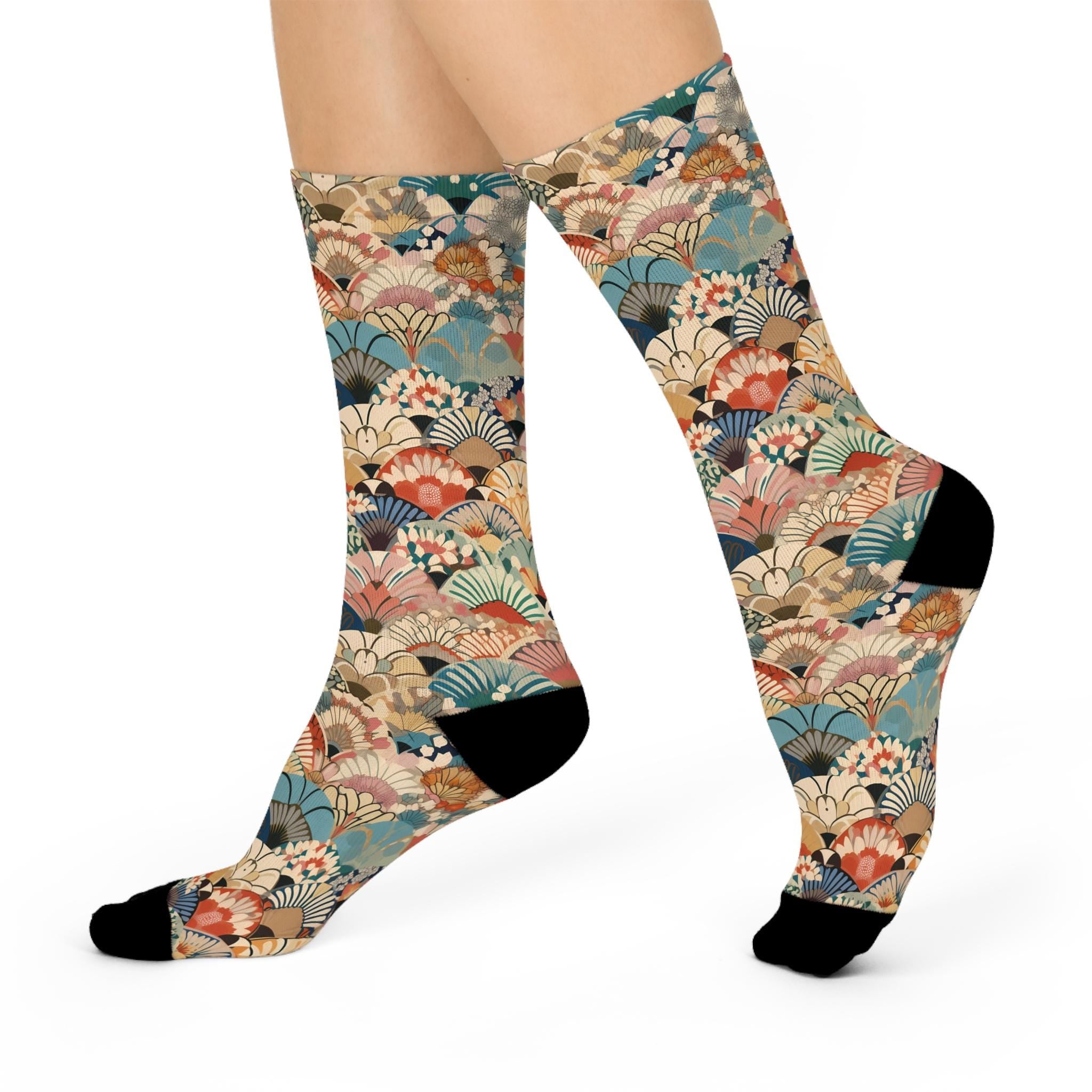 Japanese Anime Fans Socks, Art Nouveau Fashion, Indie Nature Mens Womens Adults Unisex Socks