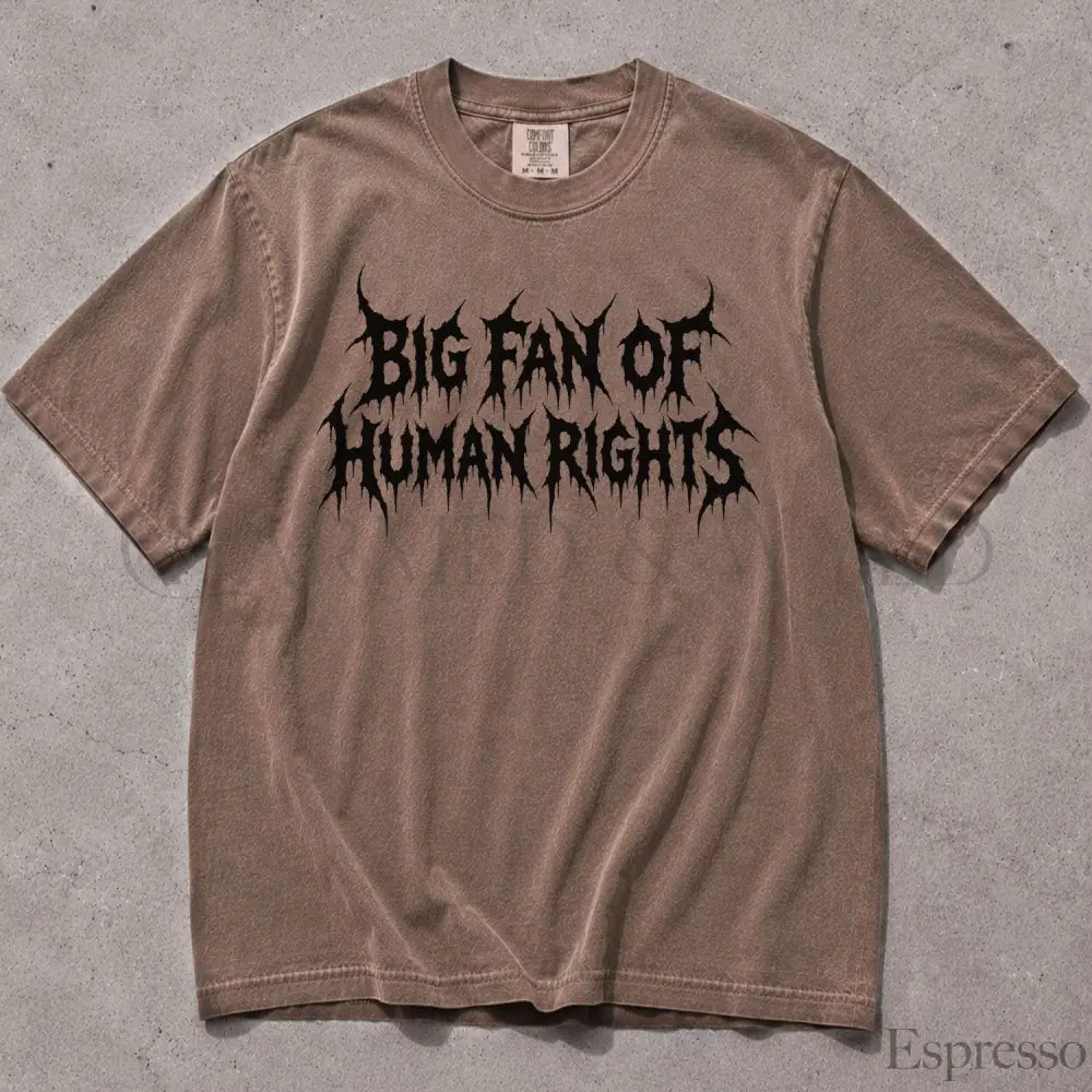 Big Fan of Human Rights Punk Comfort Colors T-Shirt - Espresso / S - T-Shirt