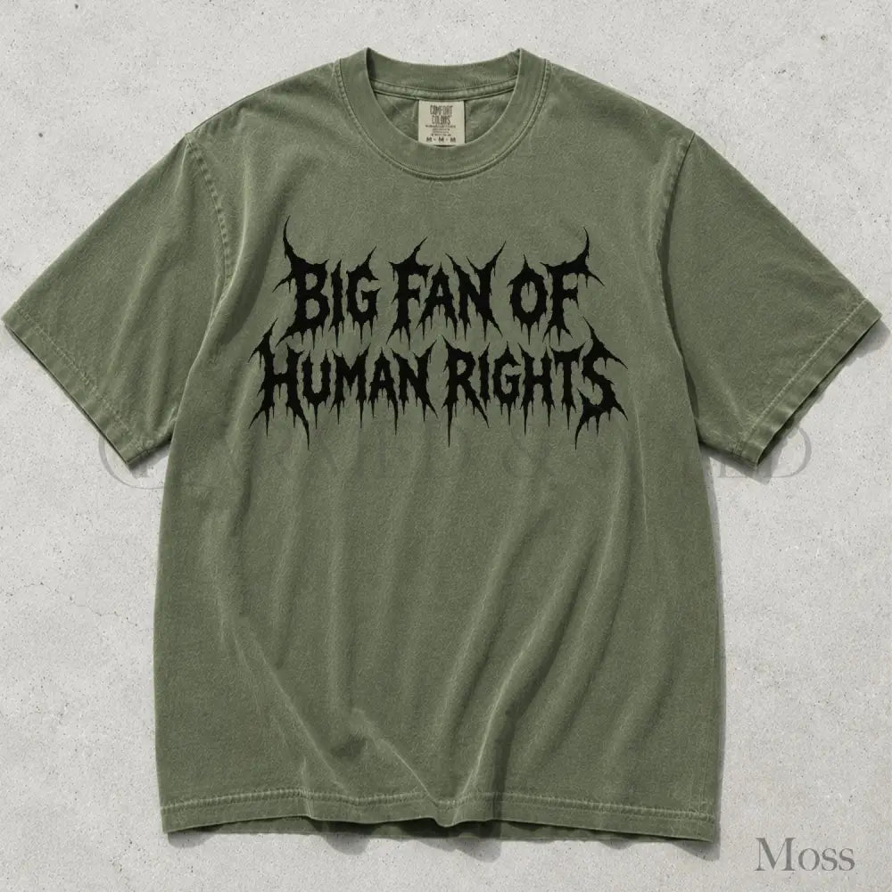 Big Fan of Human Rights Punk Comfort Colors T-Shirt - Moss / S - T-Shirt
