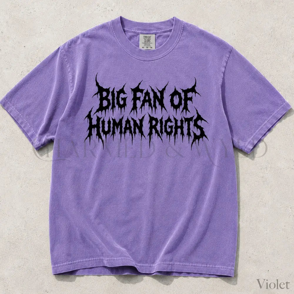Big Fan of Human Rights Punk Comfort Colors T-Shirt - Violet / S - T-Shirt