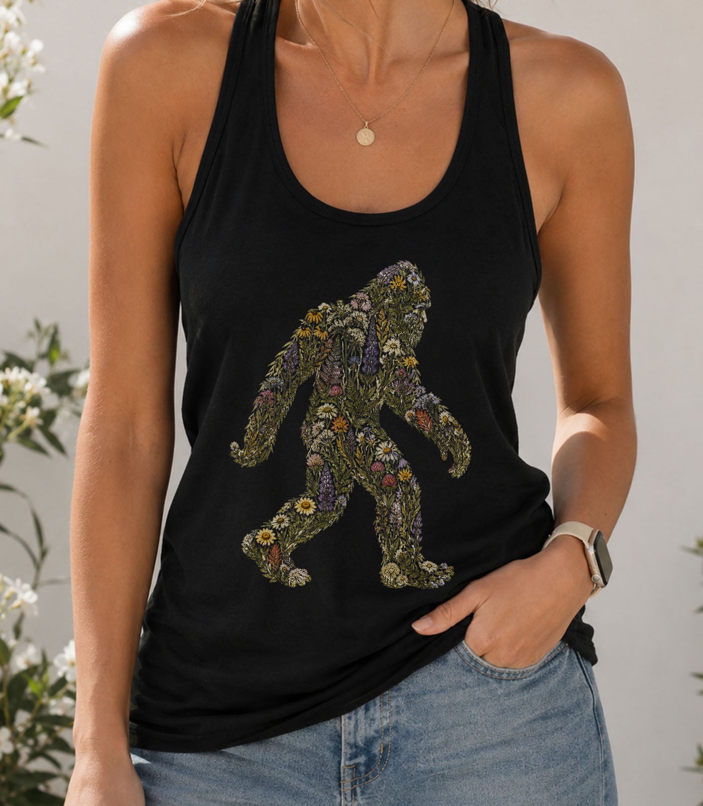 Bigfoot Wildflower Racerback Tank Top