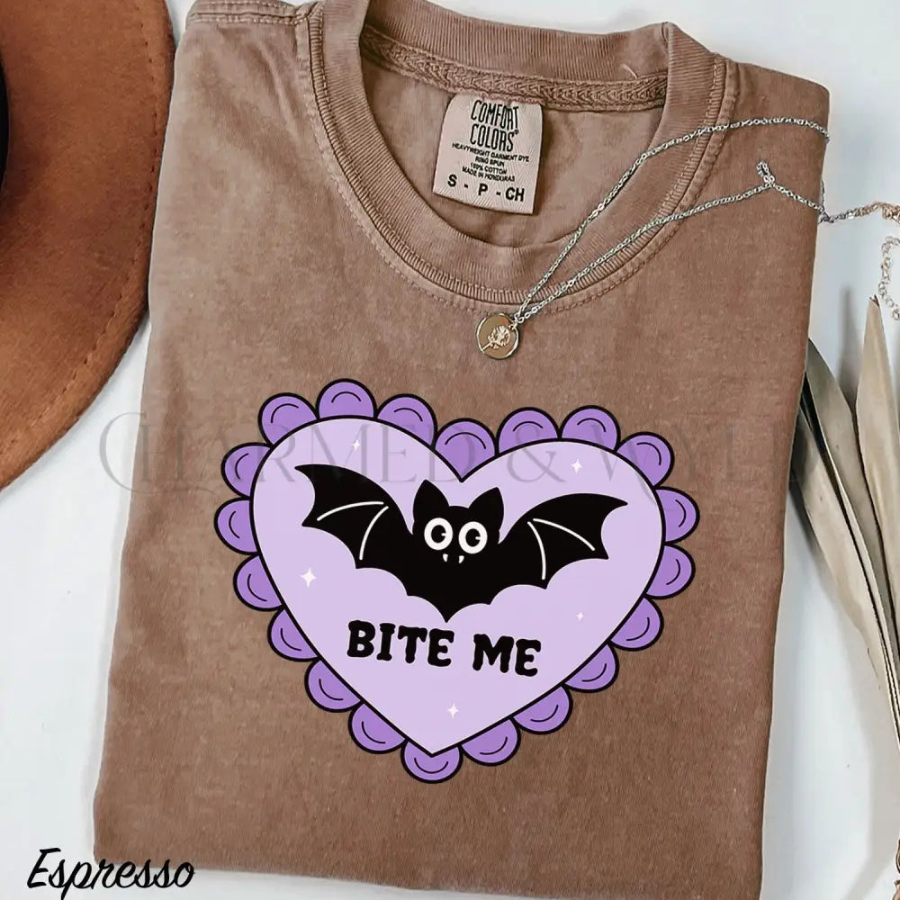 Bite Me Bat Comfort Colors T-Shirt - Espresso / S - T-Shirt
