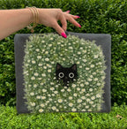 Black Cat Amongst Wildflowers Daisy T-Shirt - T-Shirt