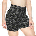Black Cat Biker Shorts - XS / Brushed Faux Suede - All Over Prints