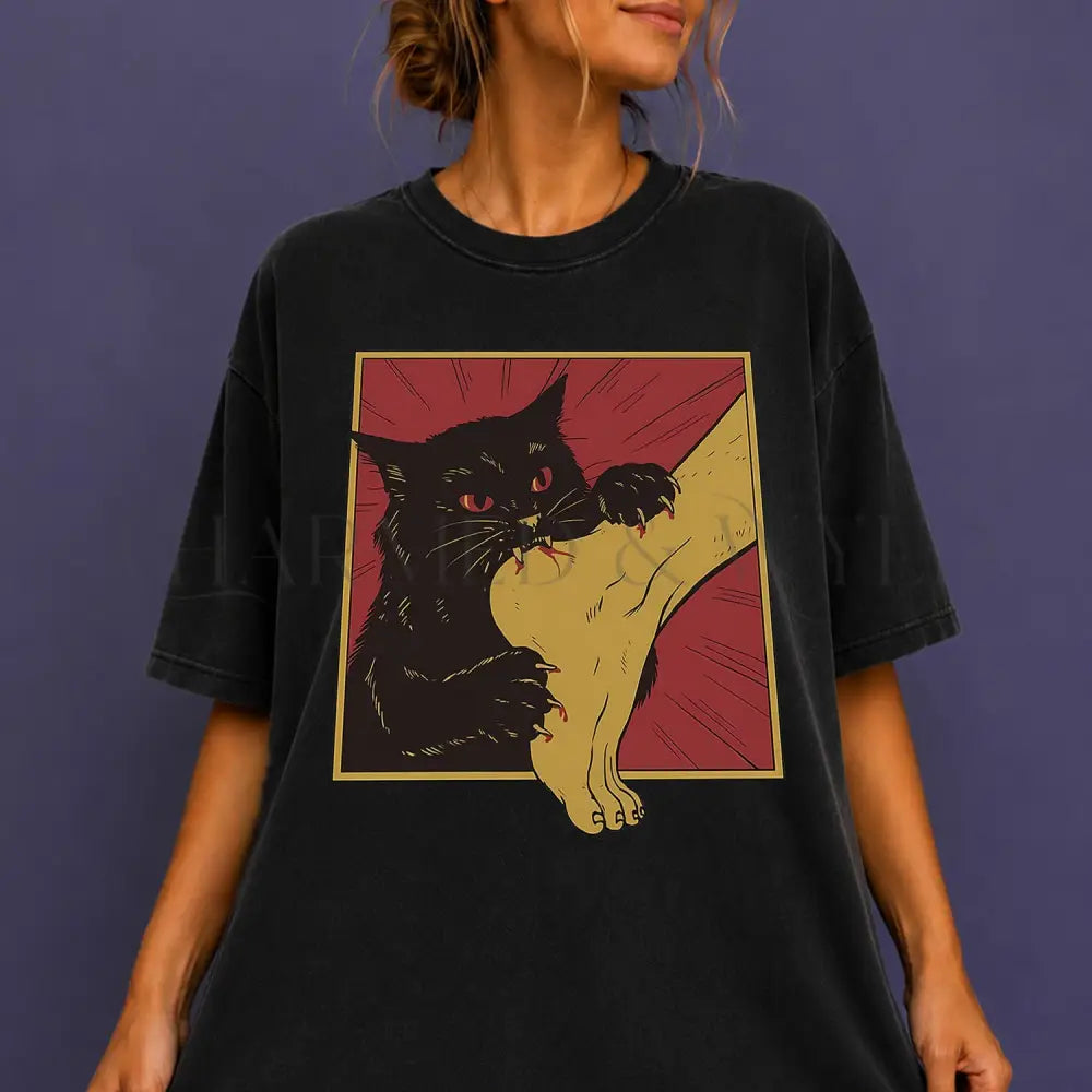 Black Cat Vampire T-Shirt - T-Shirt