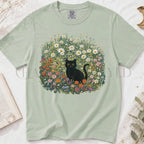 Black Cat Wildflower T-Shirt - Bay / S - T-Shirt