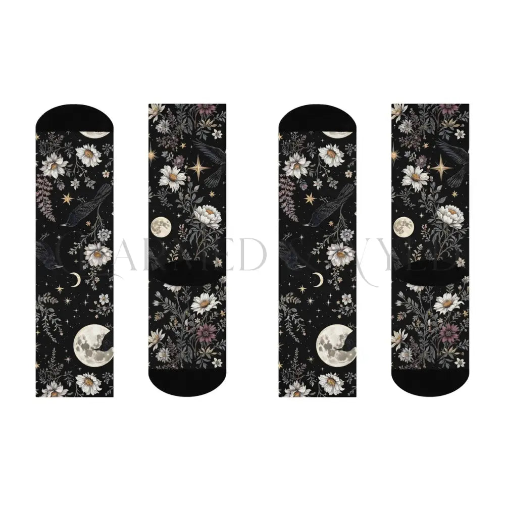 Black Crow Moon Adults Unisex Socks