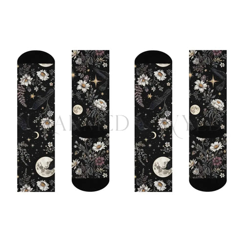 Black Crow Moon Adults Unisex Socks