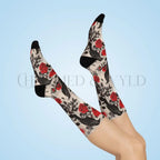 Black Crow Rose Adults Unisex Socks