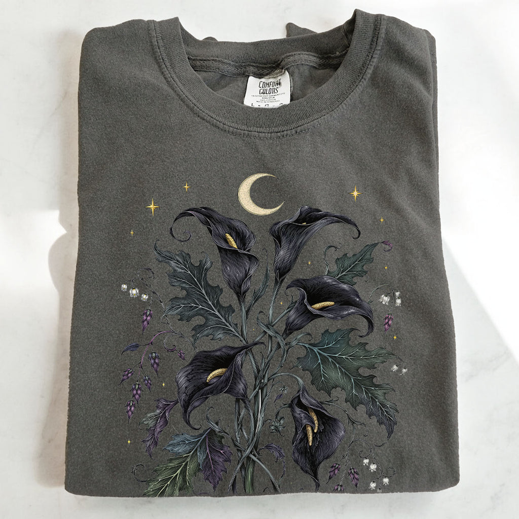 Black Calla Lily Flower T-Shirt