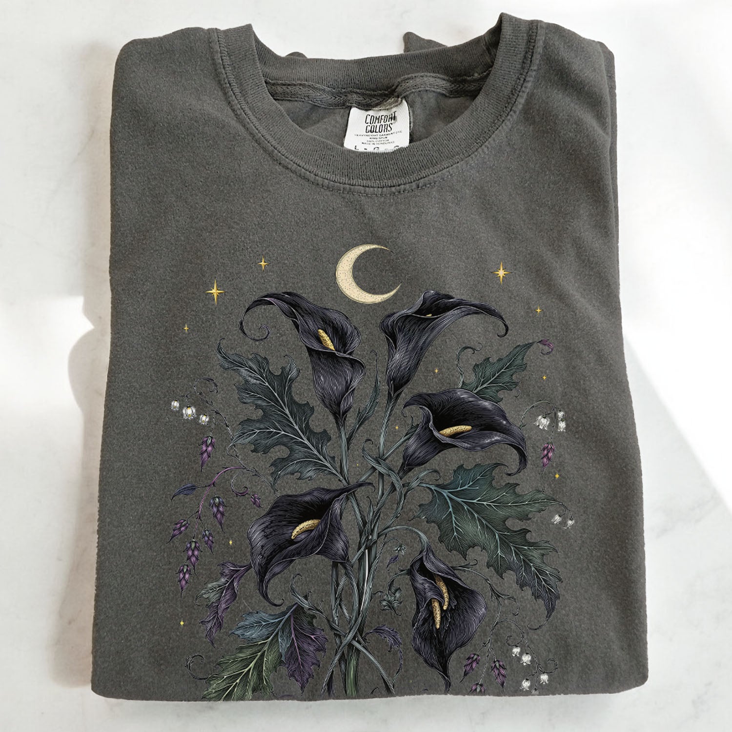 Black Calla Lily Flower T-Shirt