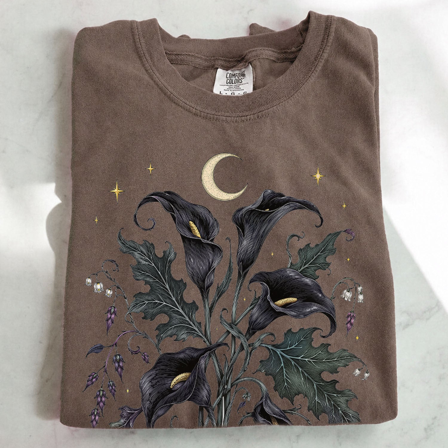 Black Calla Lily Flower T-Shirt