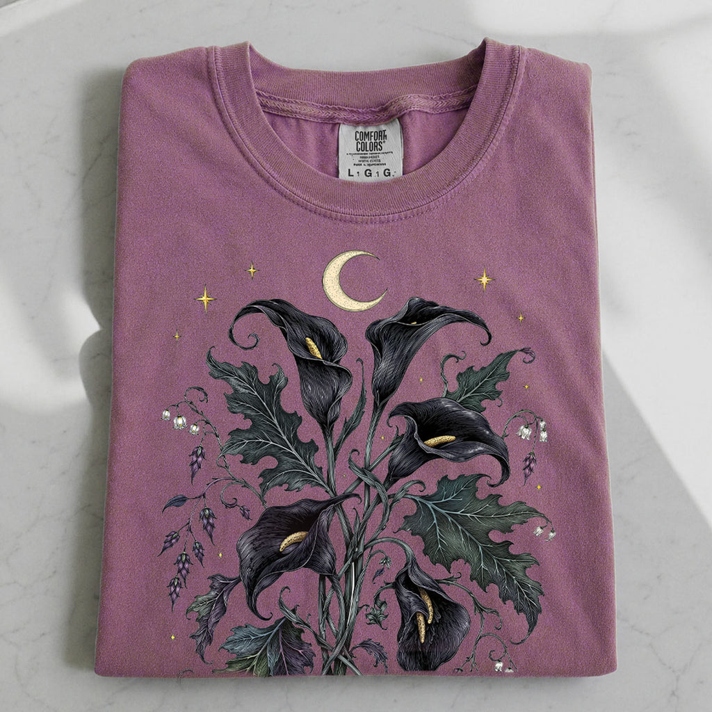 Black Calla Lily Flower T-Shirt