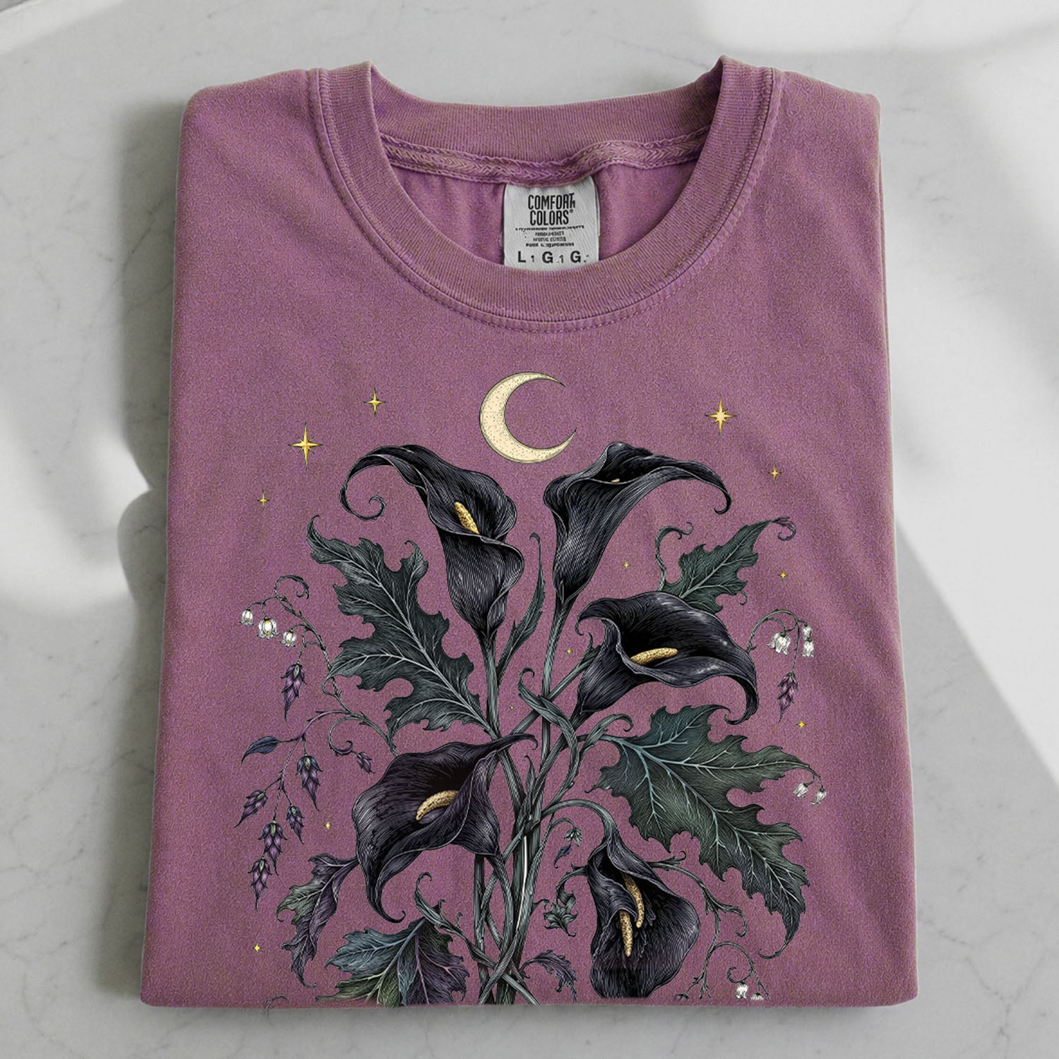 Black Calla Lily Flower T-Shirt