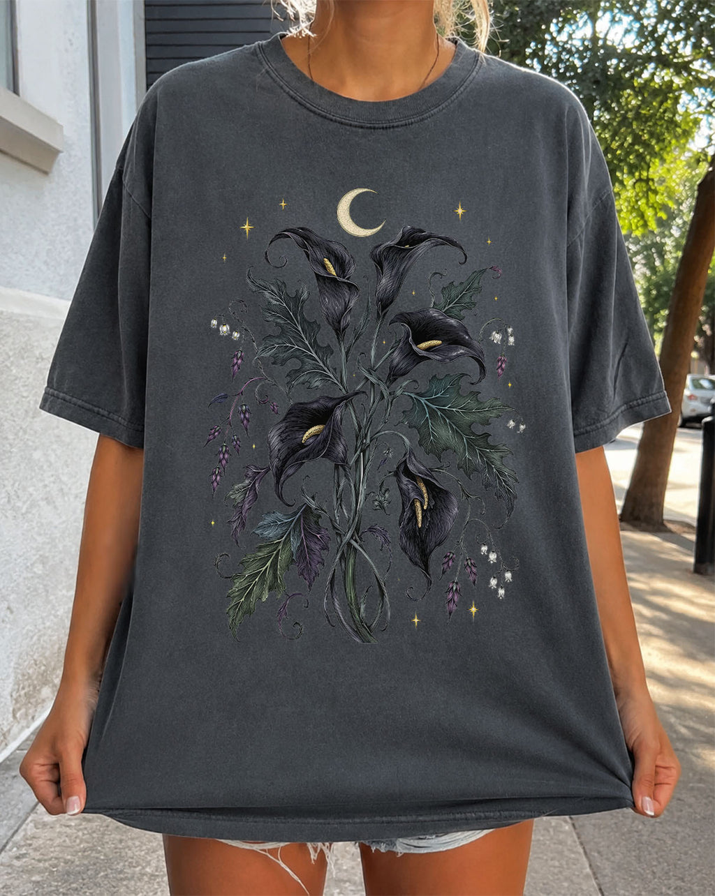 Black Calla Lily Flower T-Shirt