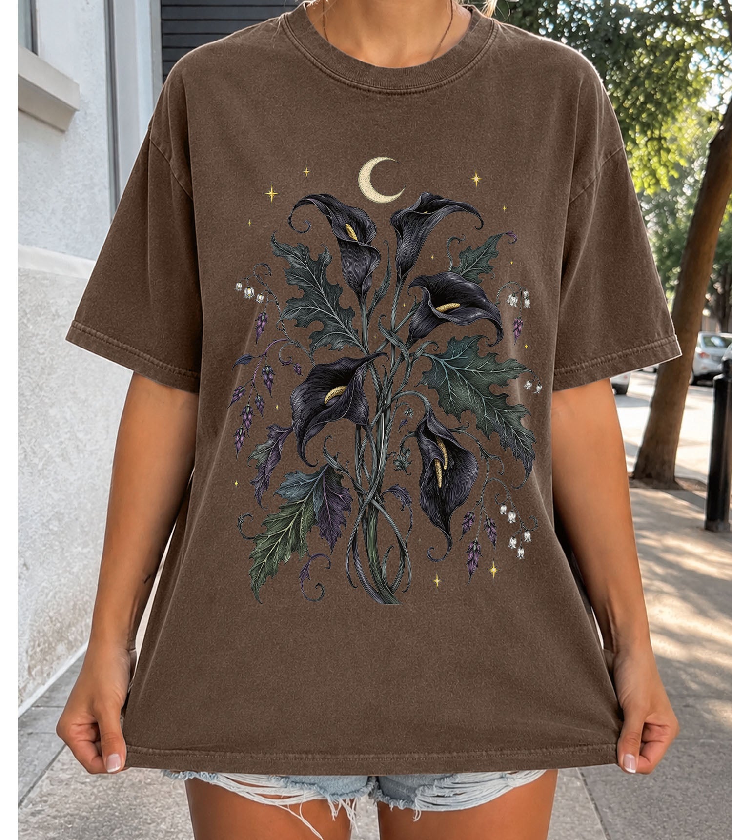 Black Calla Lily Flower T-Shirt