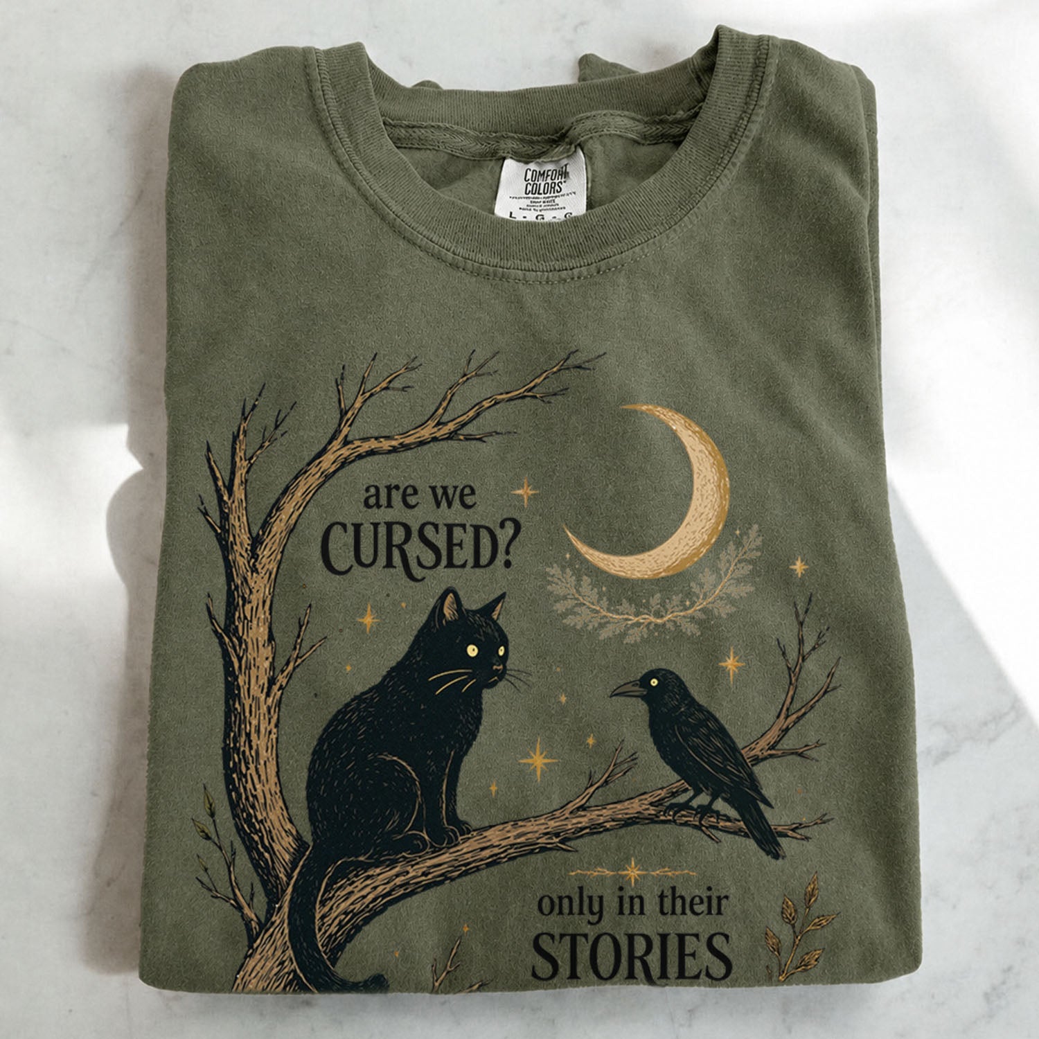 Are We Cursed Black Cat Raven T-Shirt