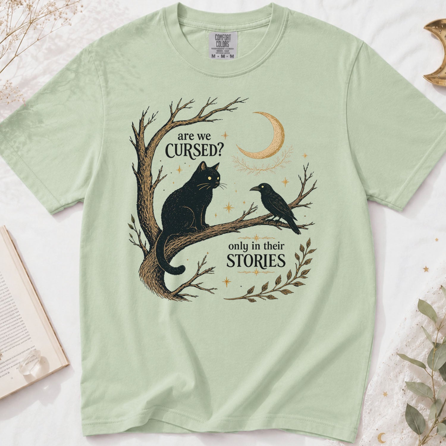 Are We Cursed Black Cat Raven T-Shirt