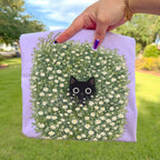 Black Cat Amongst Wildflowers Daisy T-Shirt