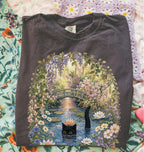 Black Cat Waterlily T-Shirt