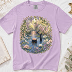 Black Cat Waterlily T-Shirt