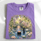 Black Cat Waterlily T-Shirt