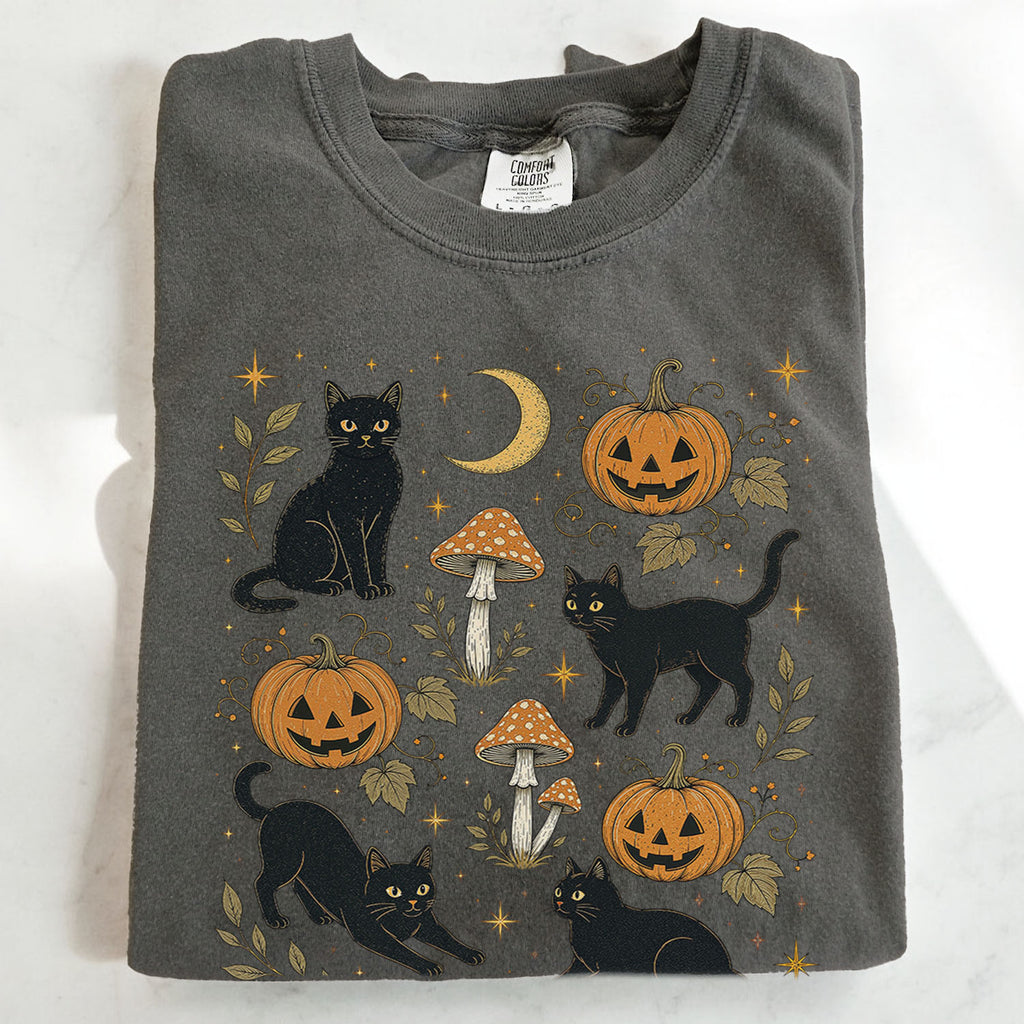 Black Cat Pumpkin Patch T-Shirt