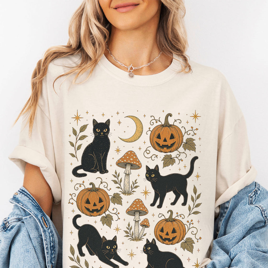Black Cat Pumpkin Patch T-Shirt