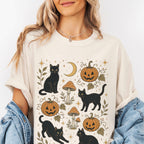Black Cat Pumpkin Patch T-Shirt