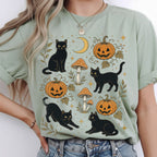 Black Cat Pumpkin Patch T-Shirt