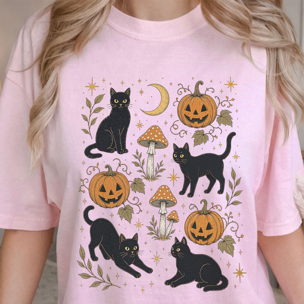 Black Cat Pumpkin Patch T-Shirt