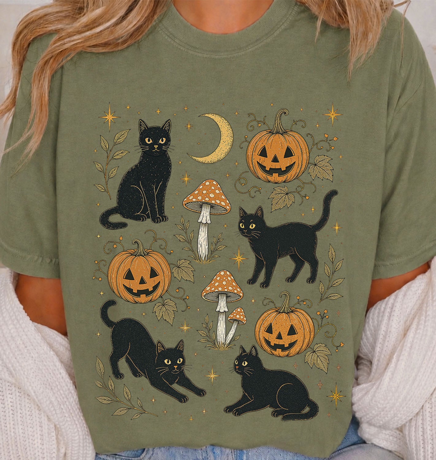 Black Cat Pumpkin Patch T-Shirt