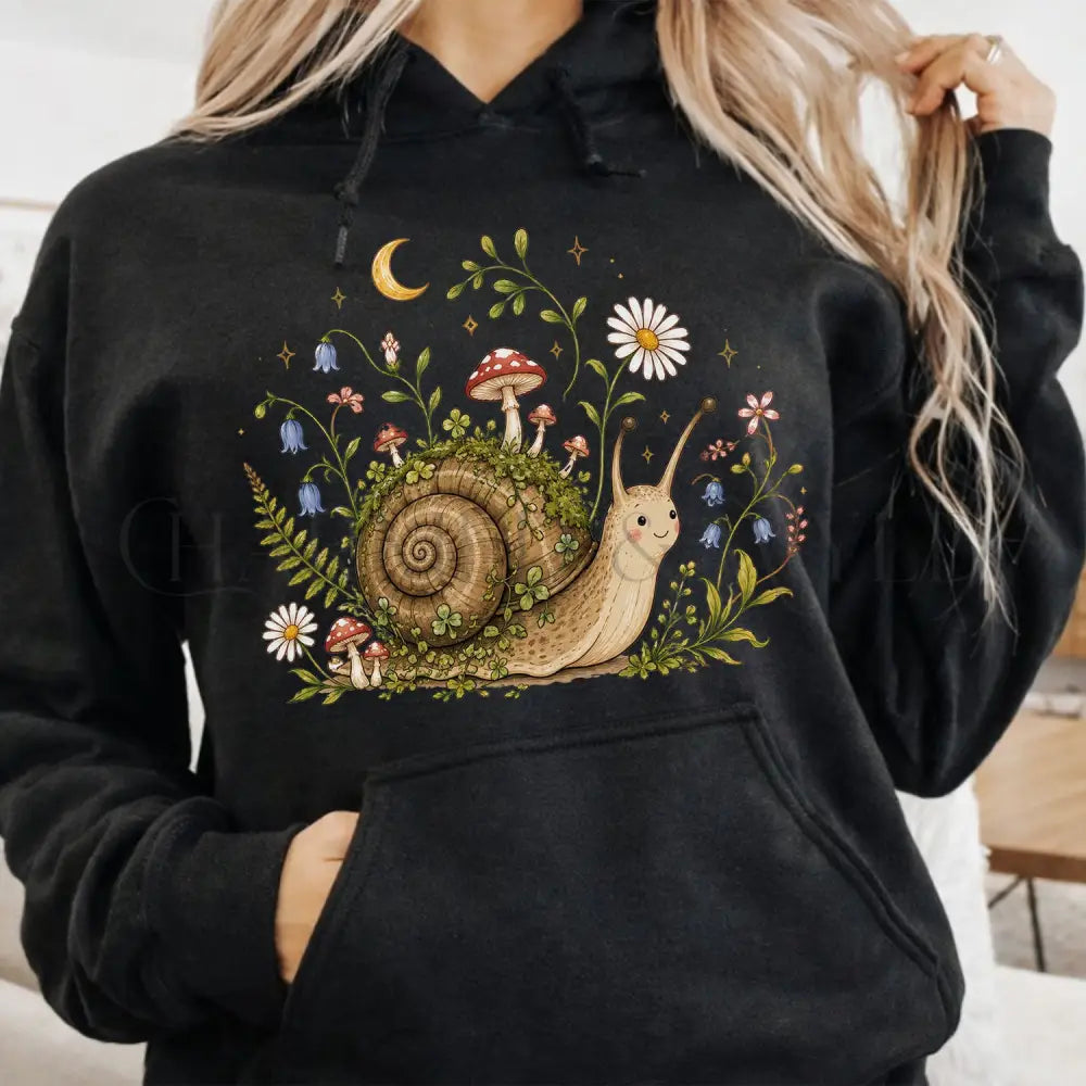 Blooming At My Own Pace Hooded Sweatshirt - Black / S - Hoodie