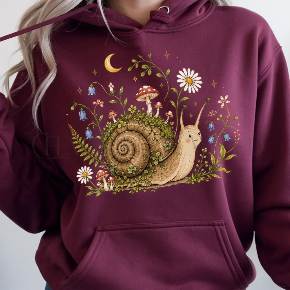 Blooming At My Own Pace Hooded Sweatshirt - Maroon / S - Hoodie