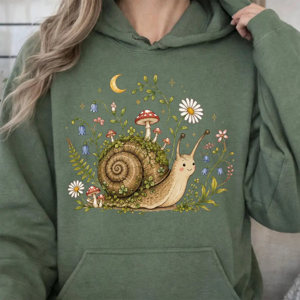 Blooming At My Own Pace Hooded Sweatshirt - Military Green / S - Hoodie